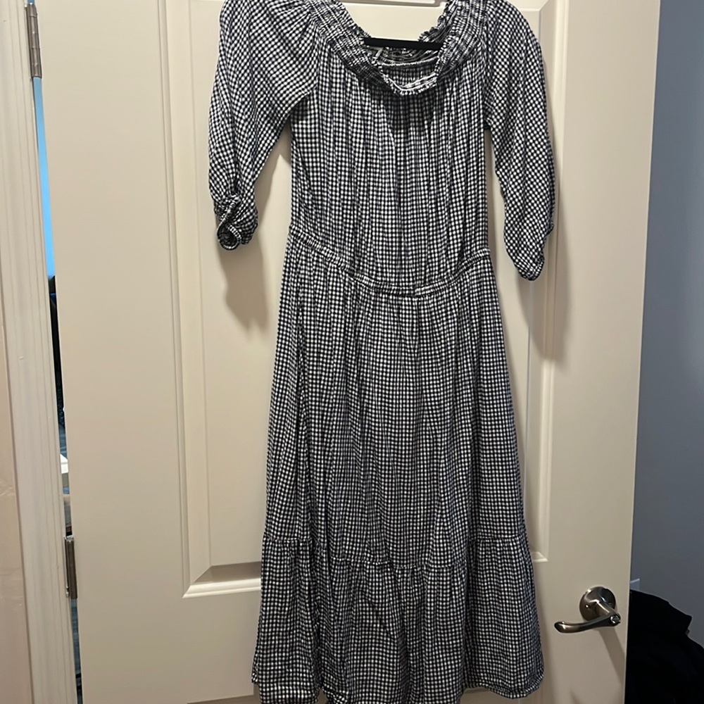 Blue checkered dress